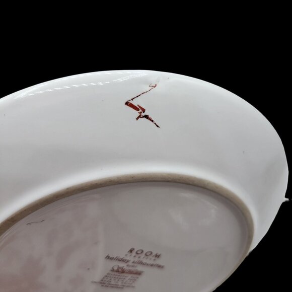 Room Creative Holiday Silhouettes 7" Christmas Dessert Plates Stoneware Set of 4 - Picture 6 of 6